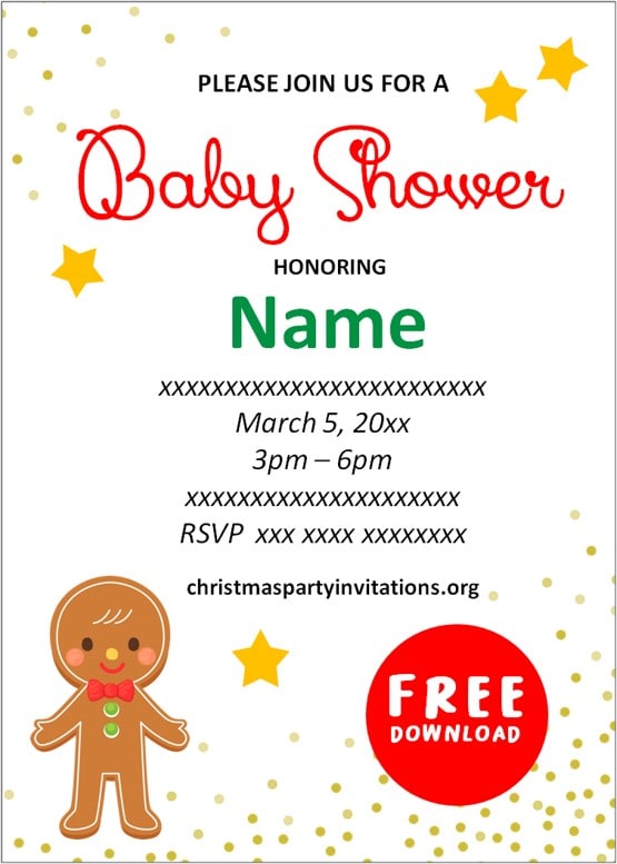 christmas baby shower invitations