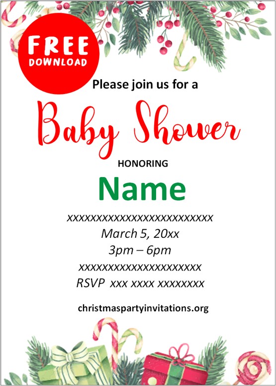 diy christmas baby shower invitations