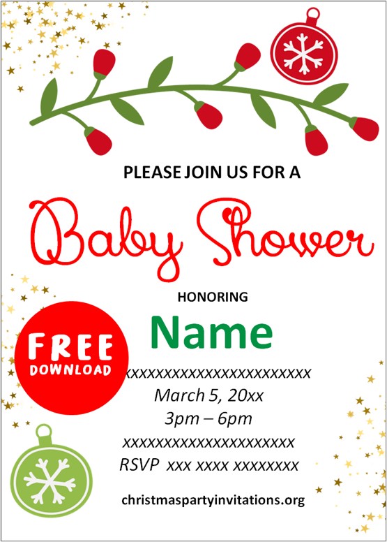 christmas baby shower invitations free