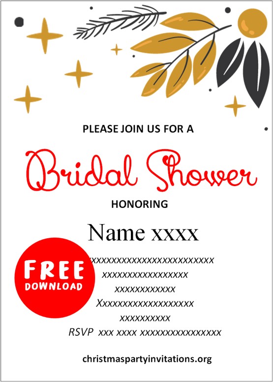 free christmas bridal shower invitations