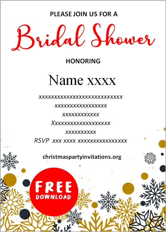 online christmas bridal shower invitations