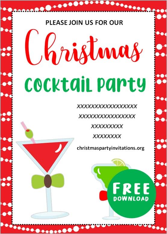 christmas cocktail party invitations