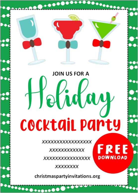 diy christmas cocktail party invitations