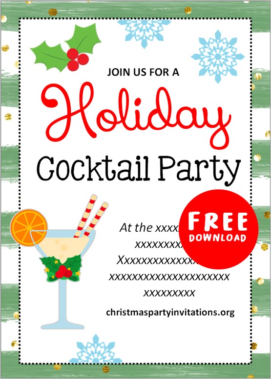 printable christmas cocktail party invitations