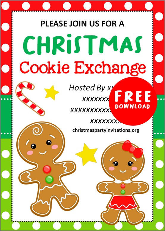 christmas cookie exchange invitations