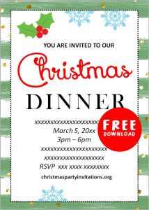 Free Printable Christmas Dinner Party Invitations Templates 🍽️