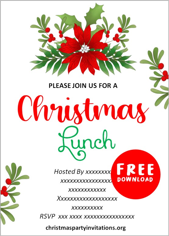christmas lunch invitations