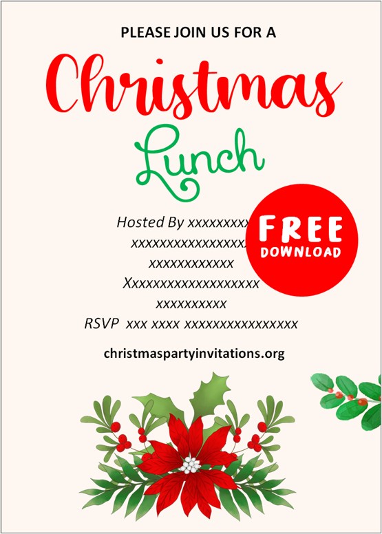 christmas lunch invitations wording