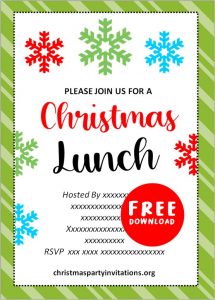 Free Printable Christmas Luncheon Invitations Templates 2020