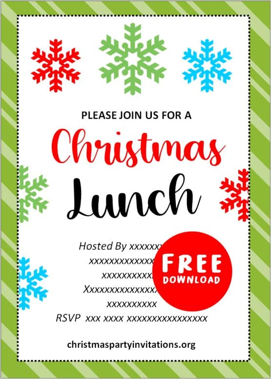 Free Printable Christmas Luncheon Invitations Templates 2020