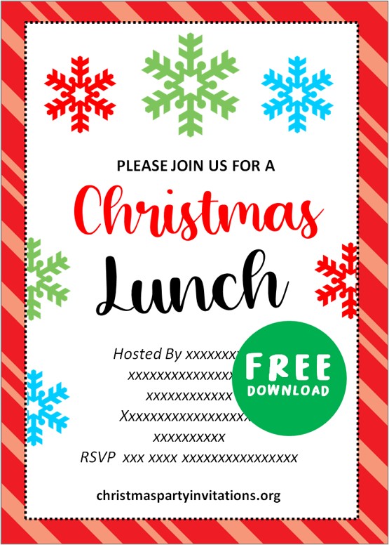Free Printable Christmas Luncheon Invitations Templates 2020