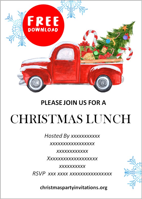 christmas lunch invitations template free