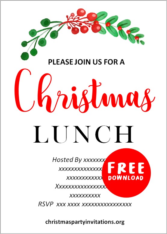 christmas lunch invitations free