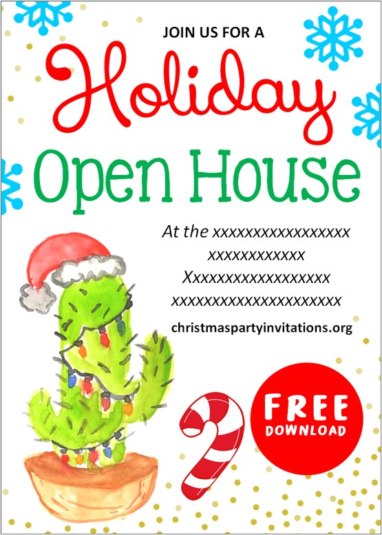 holiday open house invitation templates free