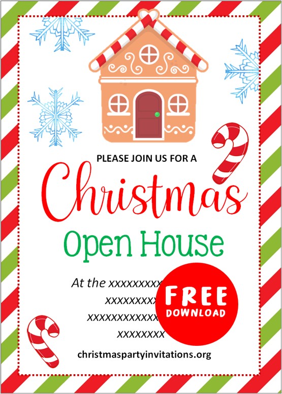 Free Printable Christmas Open House Invitations