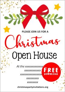 Free Printable Christmas Open House Invitations Templates 🏠 Free Printable Christmas Open House Invitations Templates 🏠