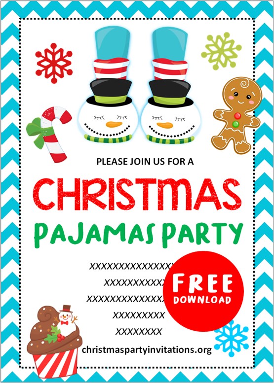 diy christmas pajama party invitations