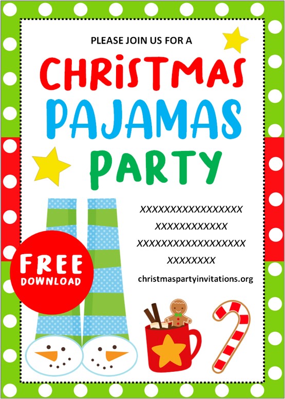 christmas pajama party invitations template free