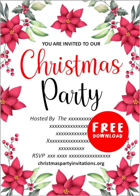 Free Printable Christmas Party Invitations Templates 🎄 🎁 🔔