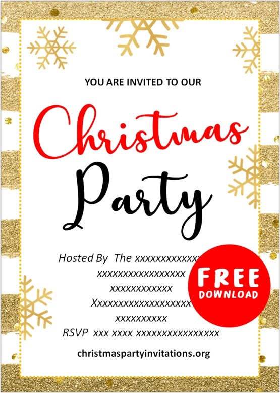 Free Printable Christmas Party Invitations Templates 🎄 🎁 🔔