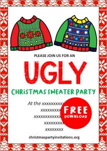 Free Printable kids Christmas Party Invitations Templates 2020