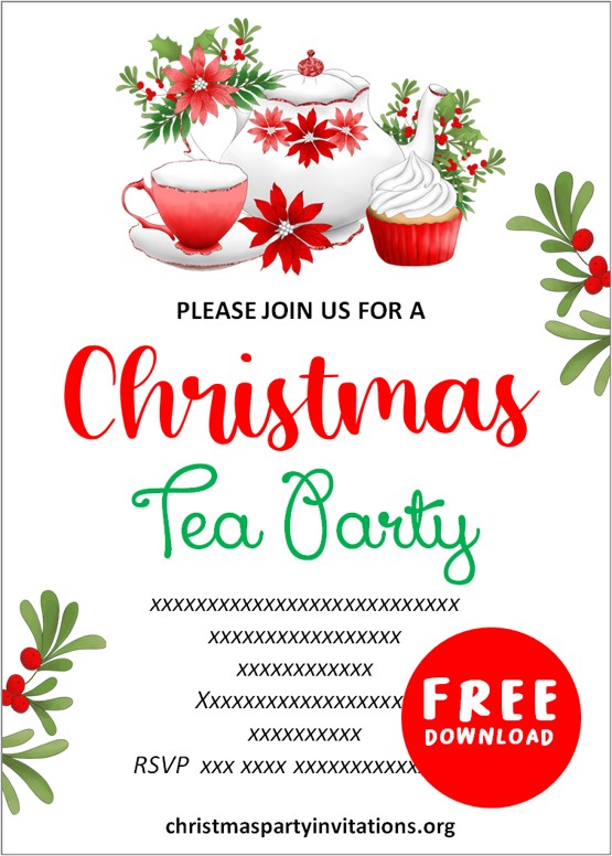 free christmas tea party invitations