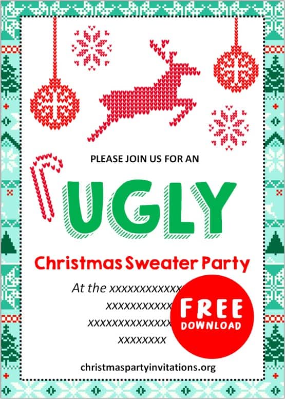 Ugly Sweater Christmas Invitations