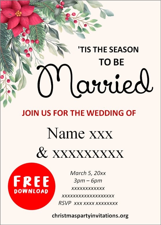 Christmas Wedding Invitations