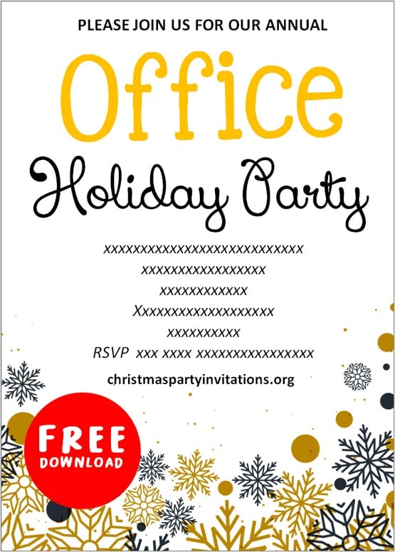 Office Christmas Party Invitation Templates Free