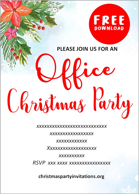 Free Printable Office Christmas Party Invitations Templates