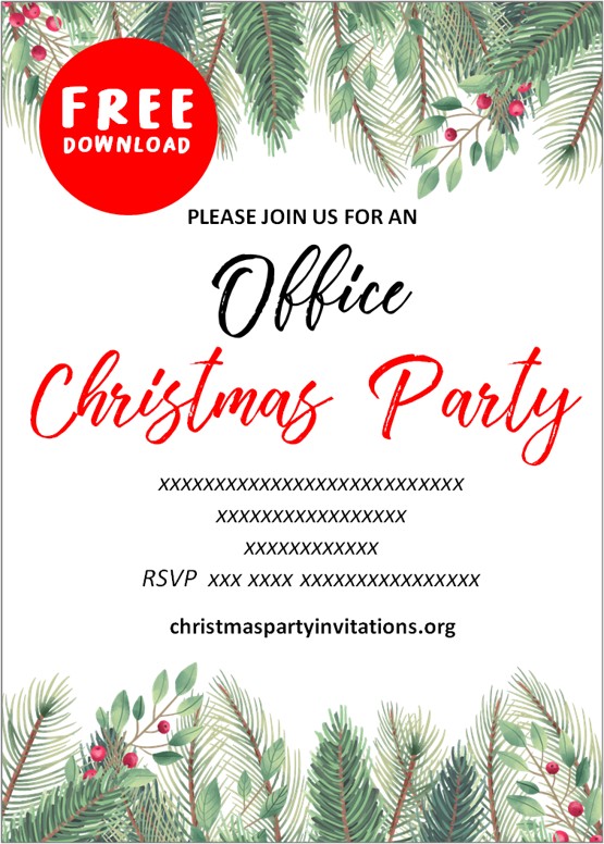 Free Printable Office Christmas Party Invitations Templates 🏢