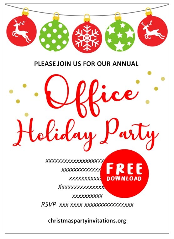 Christmas Party Invitations Free Printable Christmas Templates 
