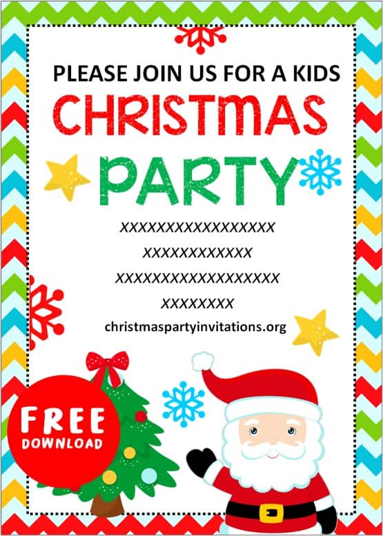 kids christmas party invitations