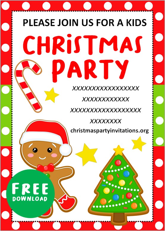 kids christmas party invitations free printables
