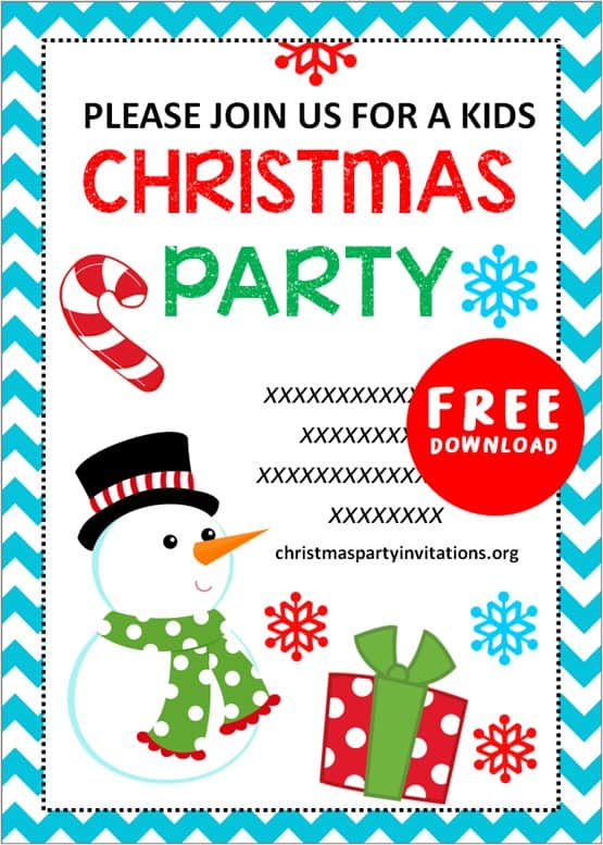 printable kids christmas party invitations