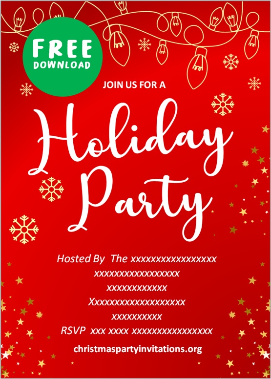 Holiday Party Invitations Templates Free Christmas Invitations
