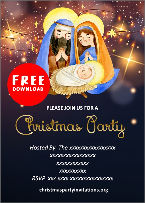 Nativity Invitations Templates Free Christmas Invitations