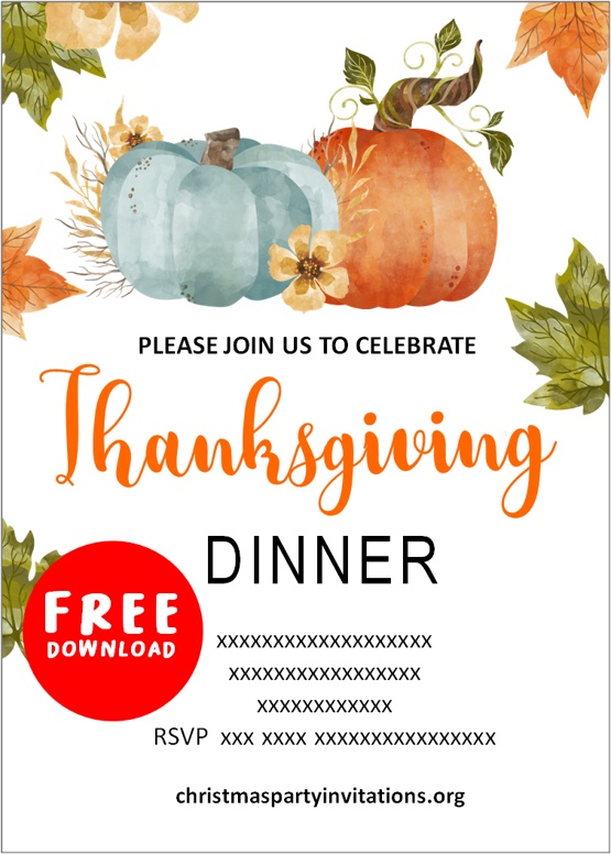 thanksgiving printable invitations free