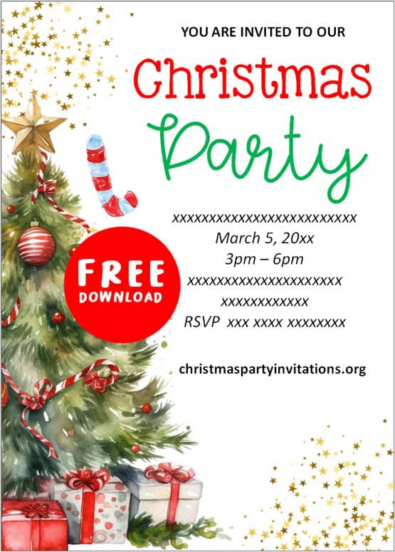 Free Printable Christmas Party Invitations Templates 🎄 🎁 🔔