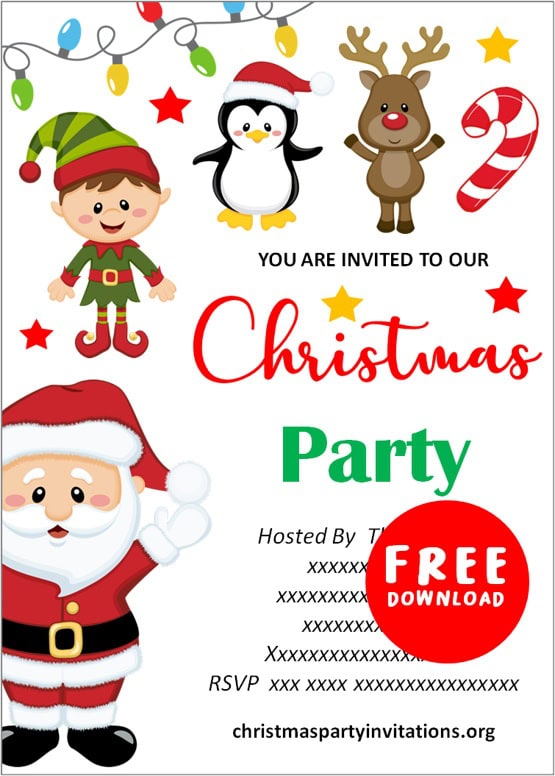 Free Printable Christmas Party Invitations Templates 🎄 🎁 🔔