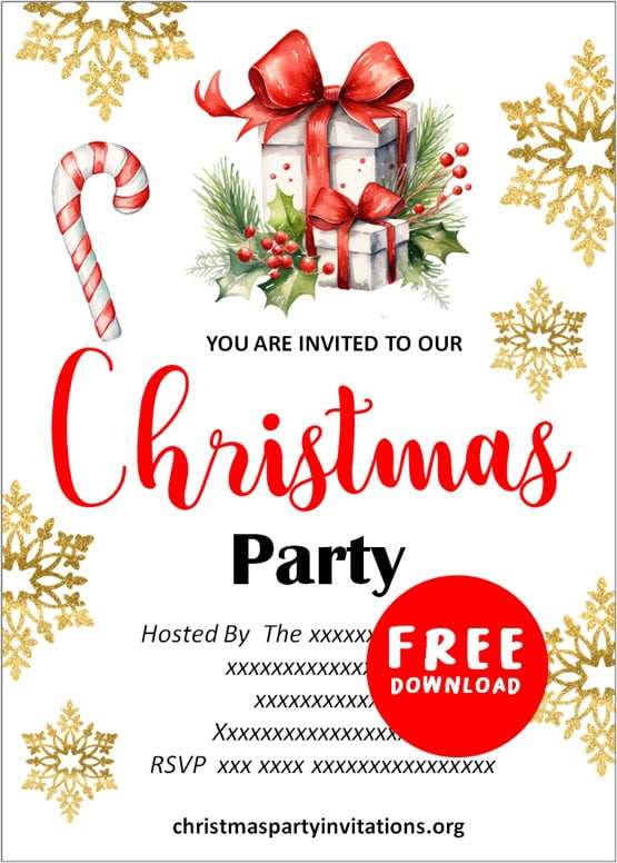 Free Printable Christmas Party Invitations Templates 🎄 🎁 🔔