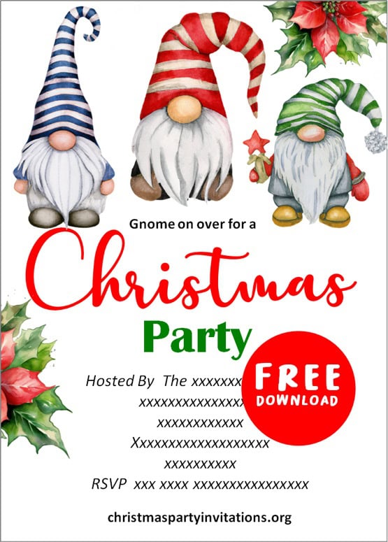 Gnome Christmas Invitations