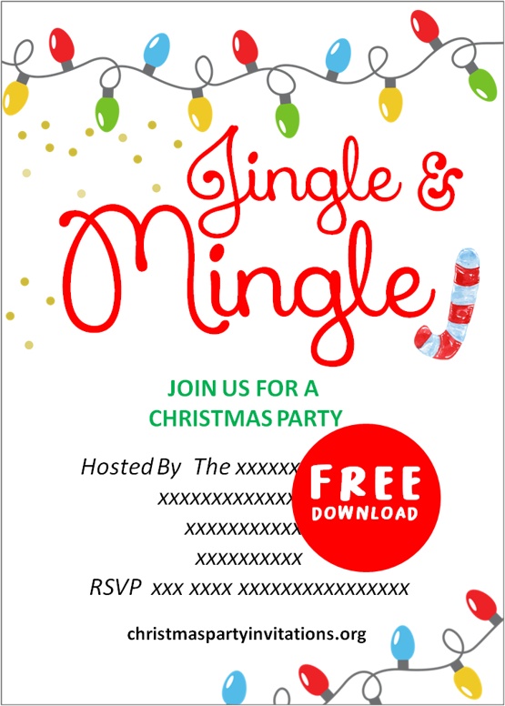 Free Jingle and Mingle Christmas Invitation Template
