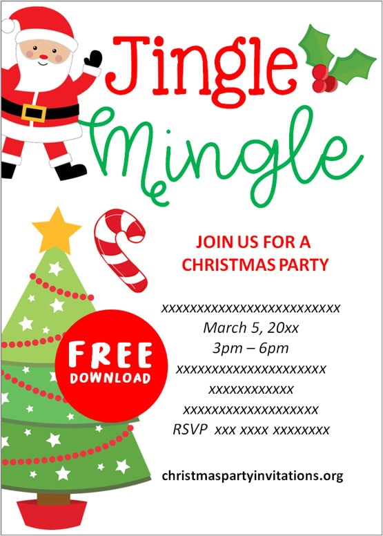 Jingle and Mingle Christmas Invitations Christmas Invitations